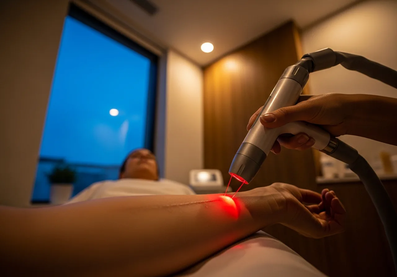 Dispositivo de luz roja para tratamiento antiinflamatorio
